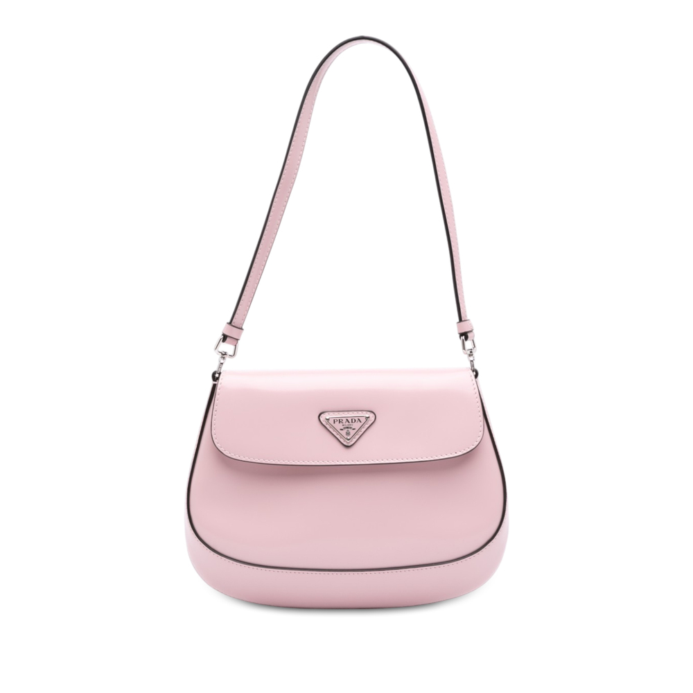 Pre-Loved Prada Spazzolato Leather Cleo Flap Shoulder Bag